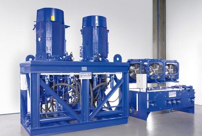 Hydraulikanlage für Doppelwalzenbrecher im Kohletagebau Yimin He (CN)