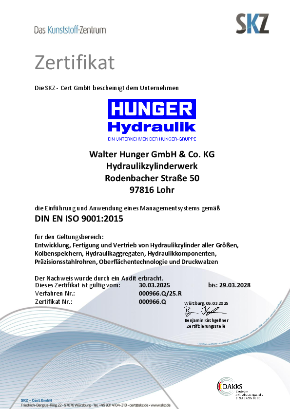 Zertifikat ISO 9001:2015